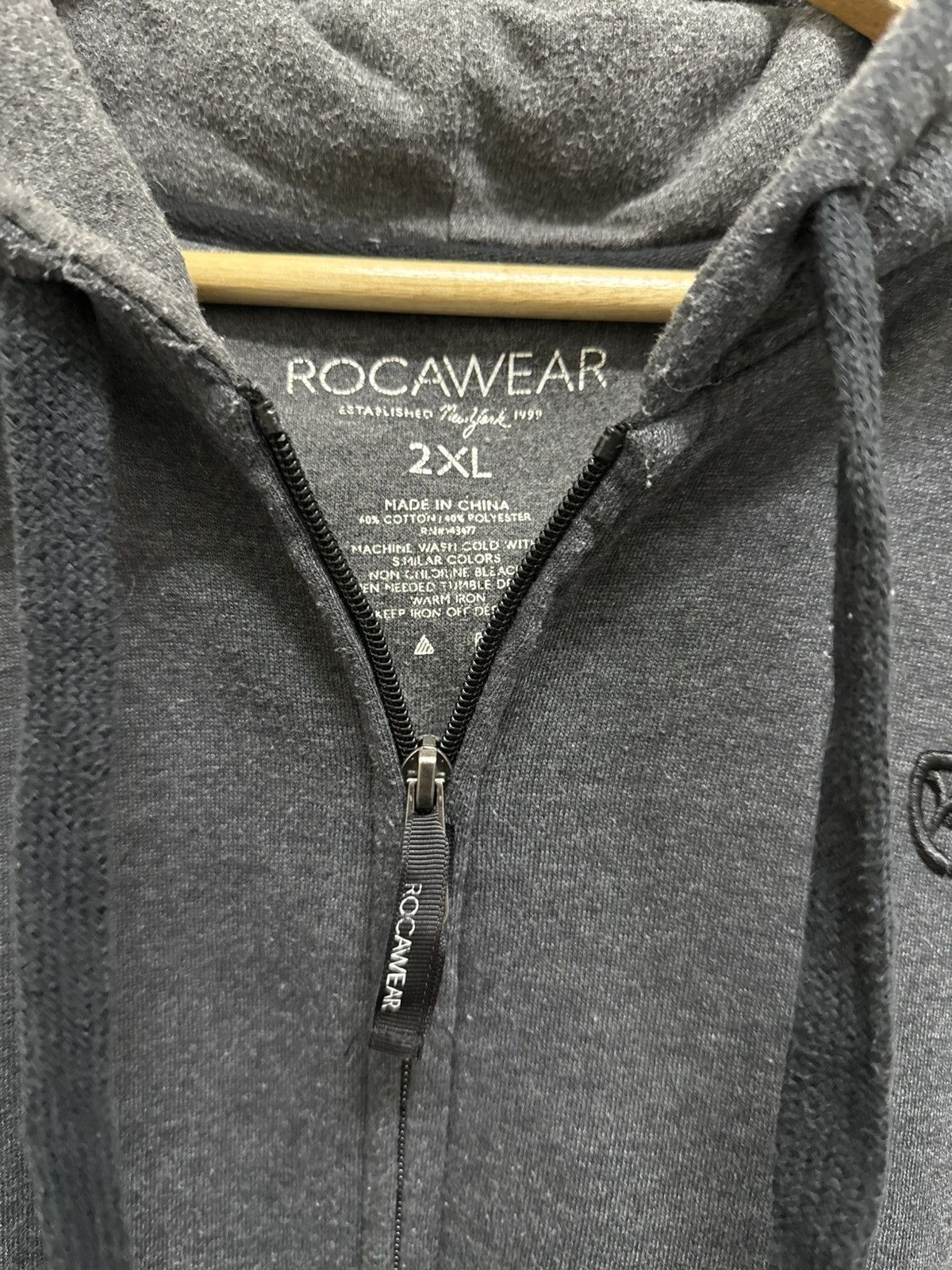 Rocawear 2000s Rocawear Embroidered Army Zip Up y2k Baggy Hoodie Size US XXL / EU 58 / 5 - 4 Thumbnail
