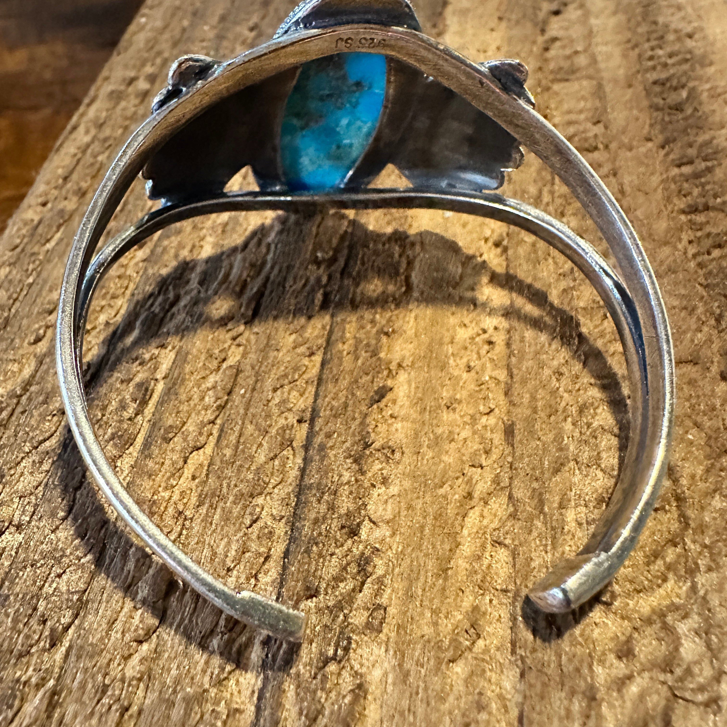 Other Native American Turquoise Winged Abedabun Sterling Silver Cu Size ONE SIZE - 6 Thumbnail