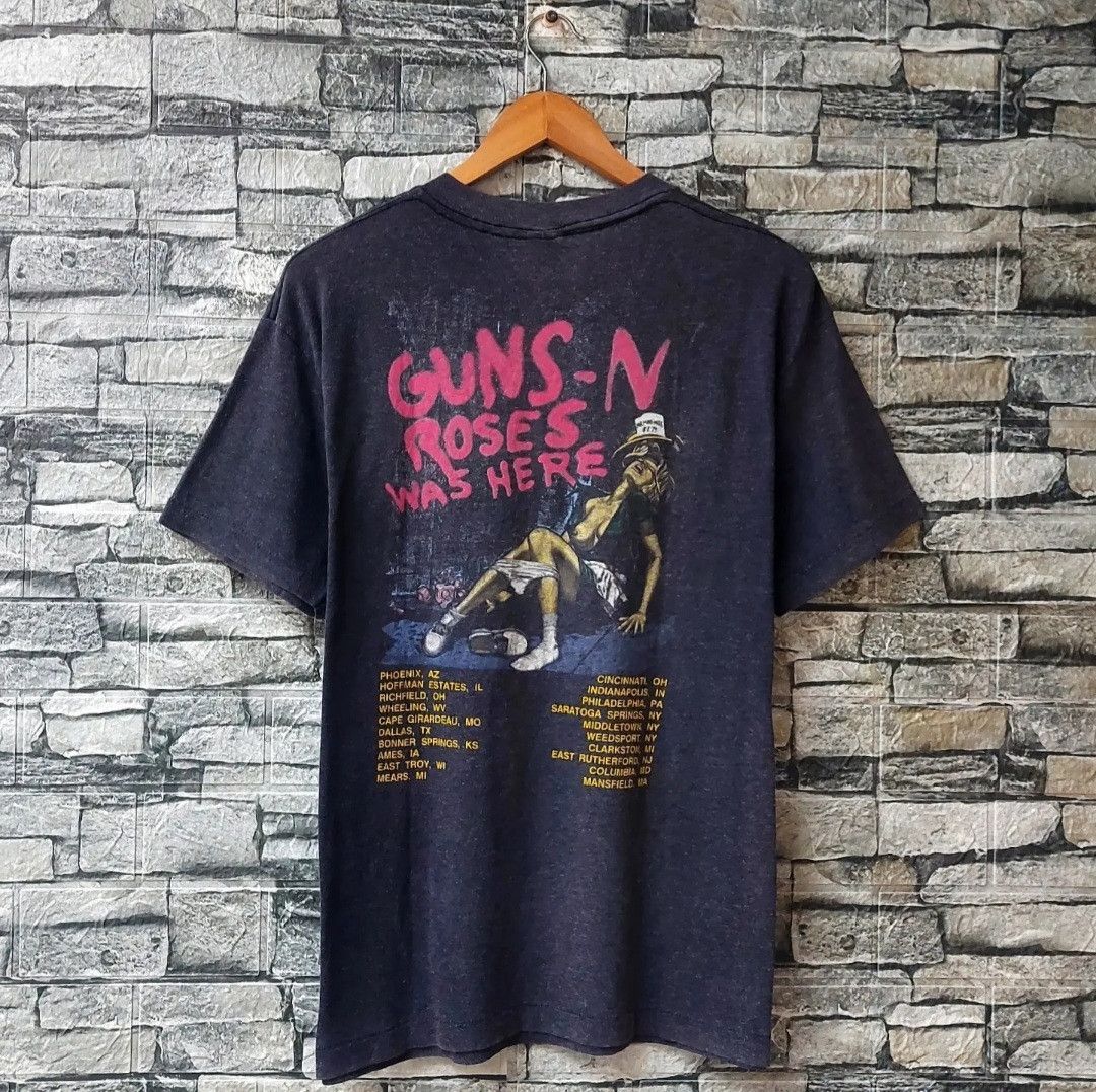Band Tees 🔥RARE FIND🔥Vintage 80s Guns N Roses Was Here Tour Size US M / EU 48-50 / 2 - 2 Thumbnail