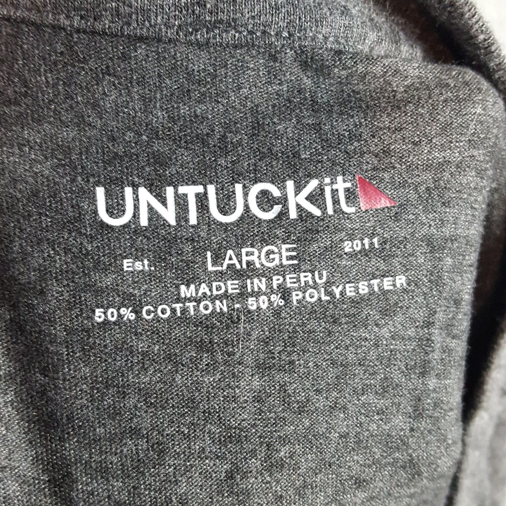 UNTUCKit UNTUCKit T-Shirt, Gray, Breathable, Lightweight, Moisture Wicking, Athletic, Size L, Crew Neck, Short Sleeve, Logo, Embroidered, Cotton, Regular, Men Size US L / EU 52-54 / 3 - 5 Thumbnail