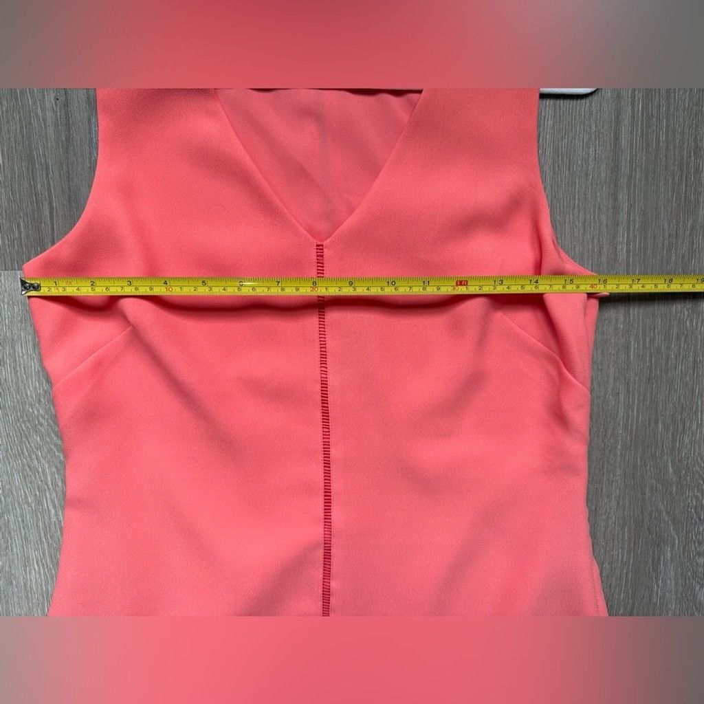 Banana Republic Banana Republic Orange Pink Dress V-Neck Sleeveless Size XS / US 0-2 / IT 36-38 - 9 Thumbnail