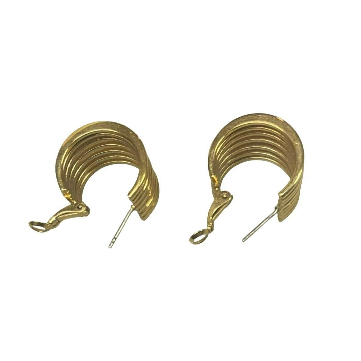 Other Gold tone Chic Vintage Spiral Hoop Pierced Earrings Size ONE SIZE - 4 Thumbnail