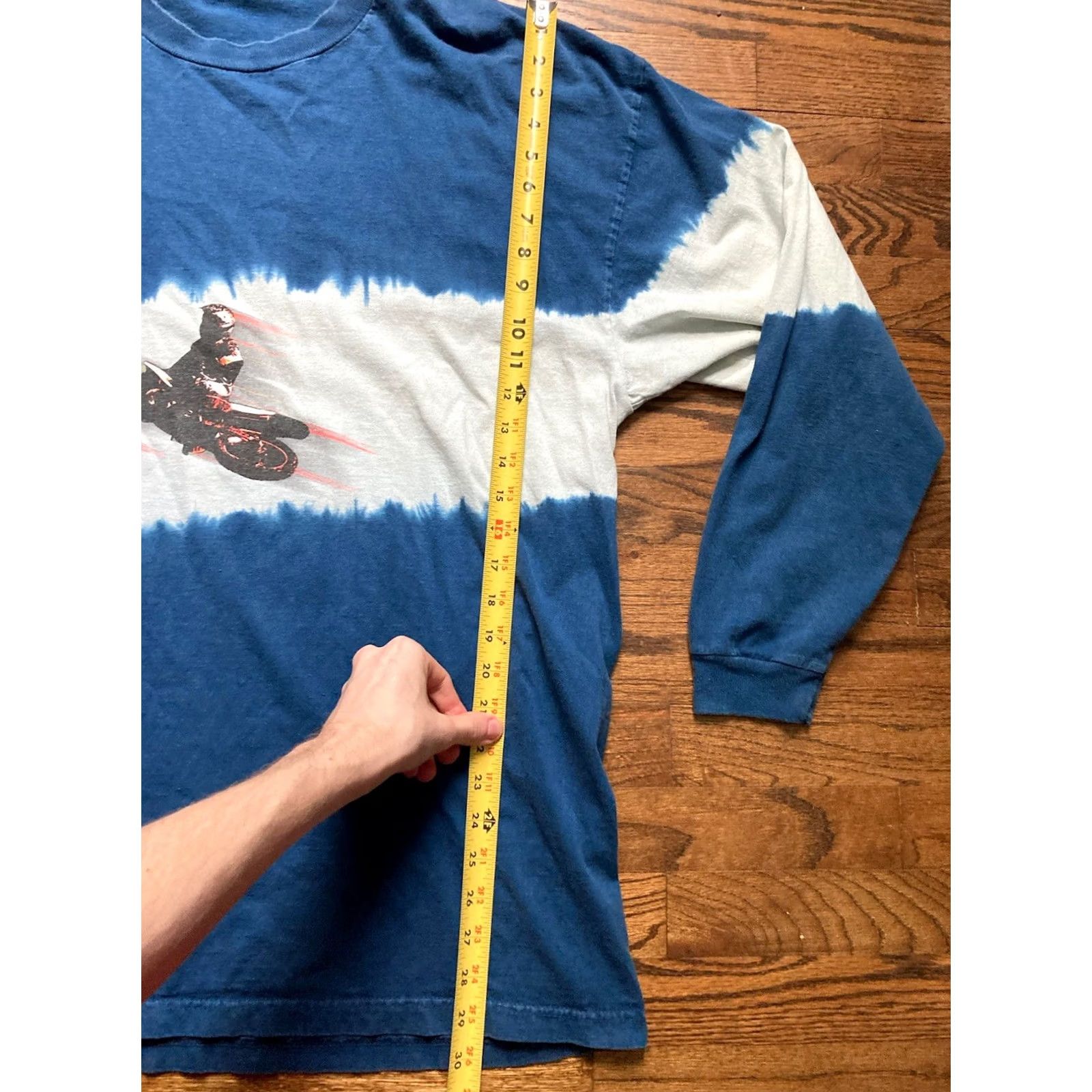 Vintage VTG Motocross Tie Dye Long Sleeve T Shirt Mens 2XL Blue Crew Neck Logo Graphic Print Cotton Regular Unbranded Motorcycle All Seasons Size US XXL / EU 58 / 5 - 3 Thumbnail