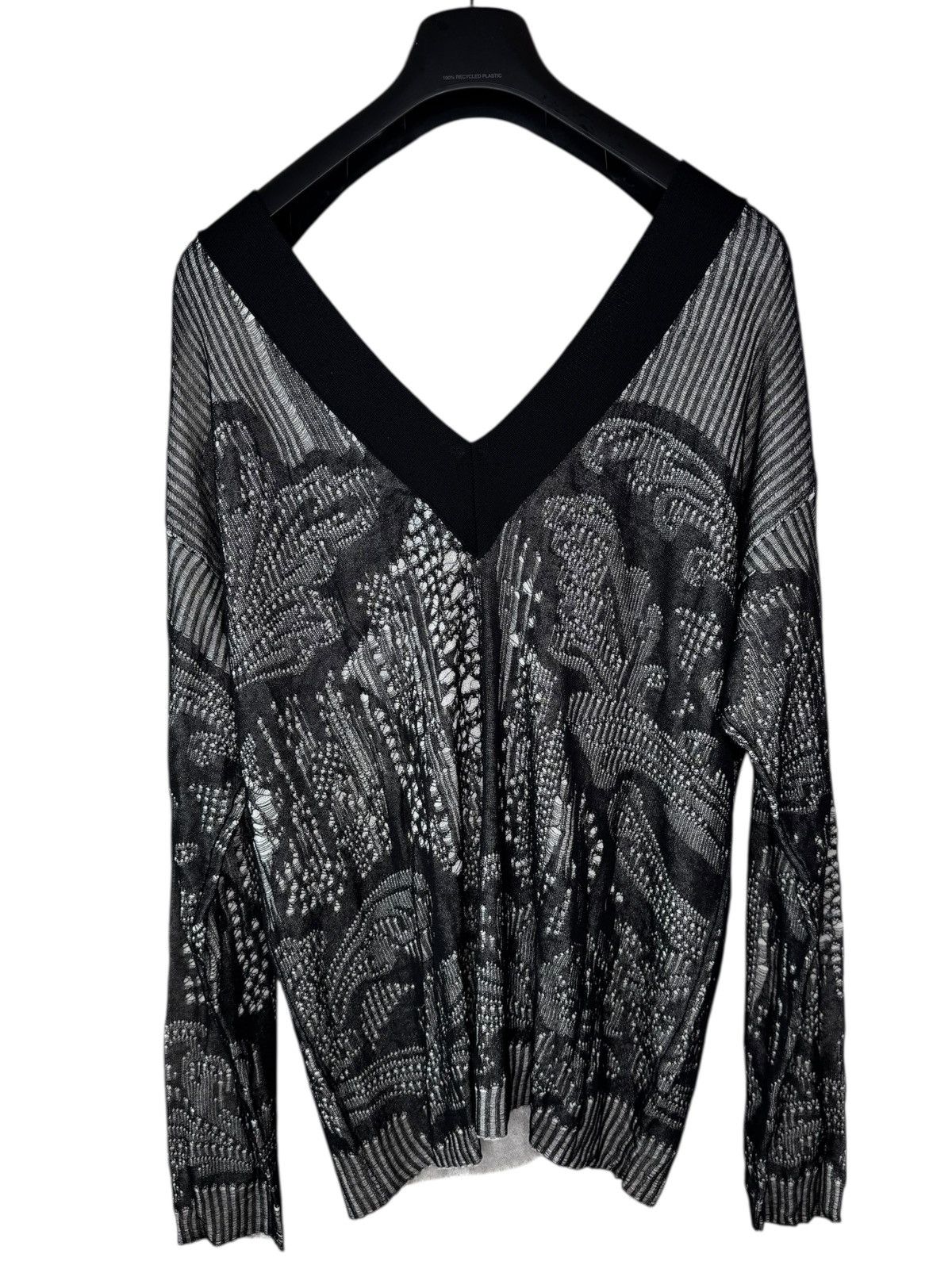 Versace Versace black drop-stitch cotton open-knit cardigan Size US M / EU 48-50 / 2 - 10 Thumbnail