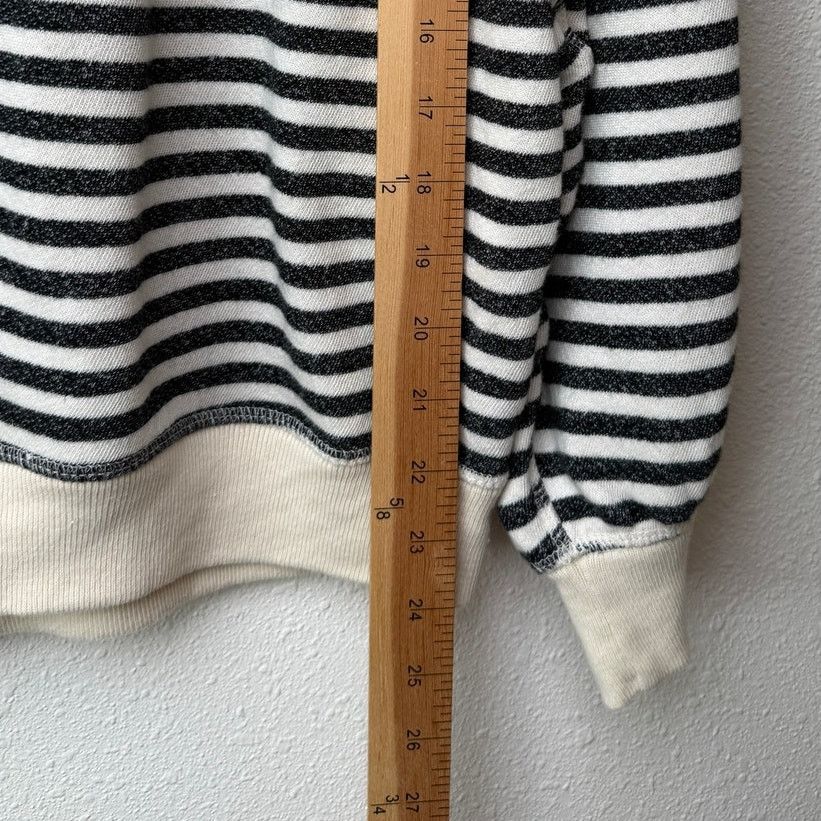 THE GREAT The Great. Black & Cream Striped Pleated Shoulder Sweatshirt Size S / US 4 / IT 40 - 13 Thumbnail