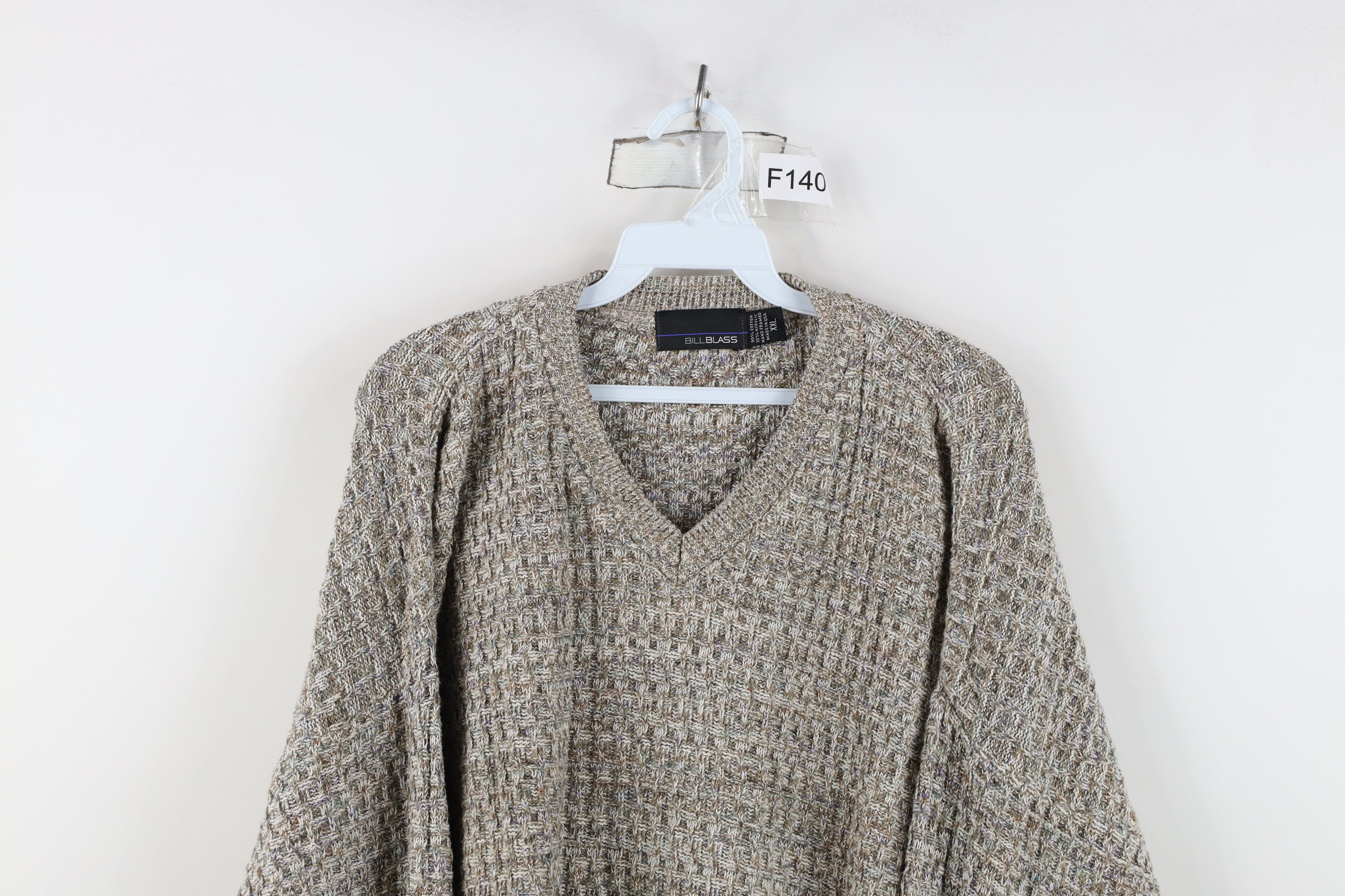 Vintage Vintage 90s Streetwear Framed Ribbed Knit V-Neck Sweater USA Size US XXL / EU 58 / 5 - 2 Thumbnail