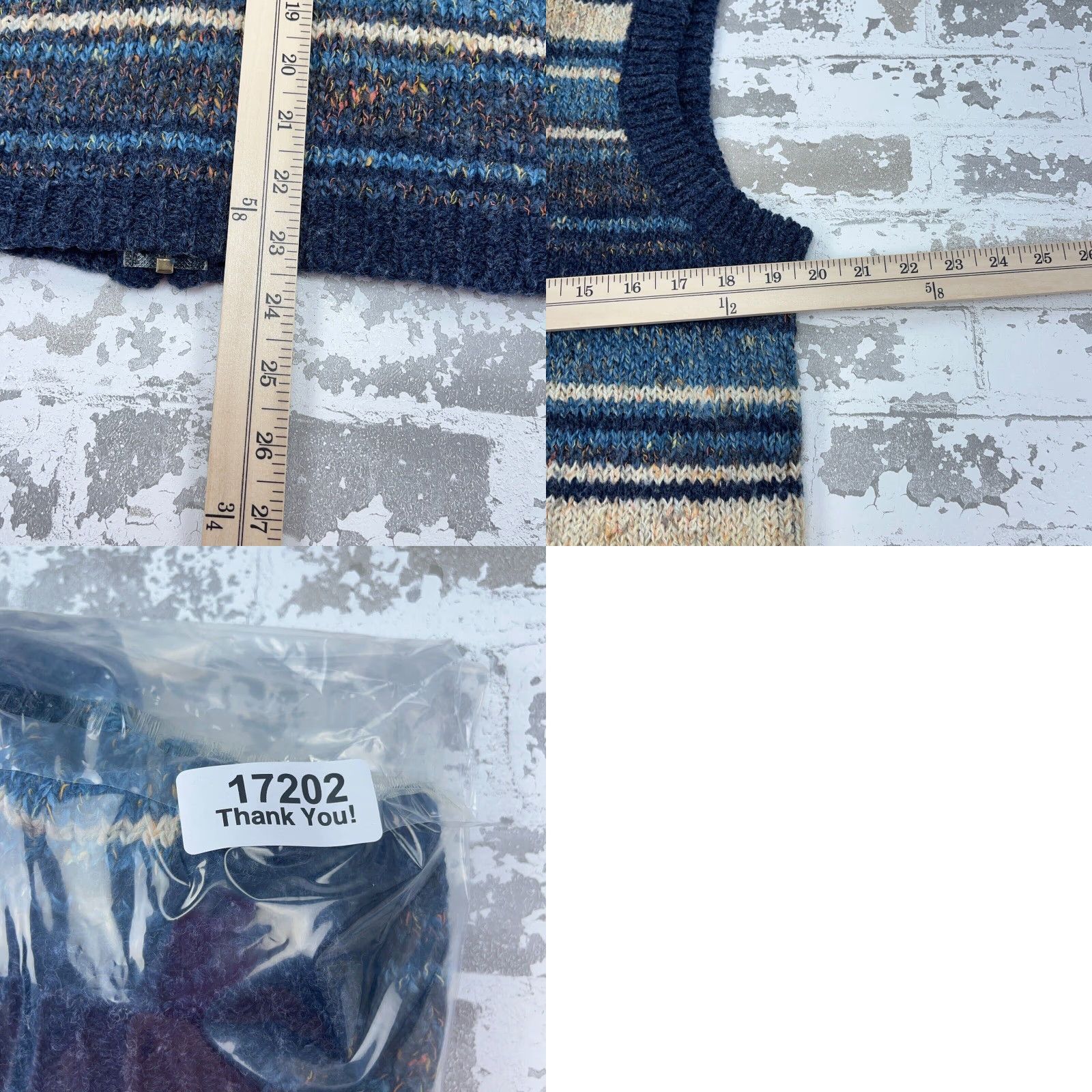 Vintage Vintage St Johns Bay Sweater Vest Women Large Blue Striped Full Zip Acrylic Wool Size L / US 10 / IT 46 - 8 Thumbnail