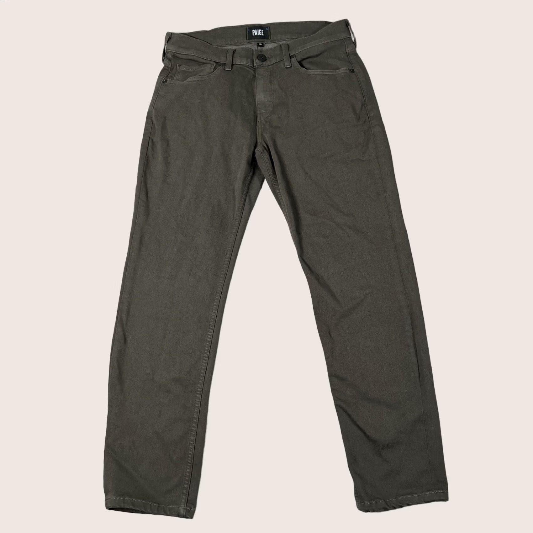 Paige Paige Jeans Mens Slim Straight 30 Green Stretch Federal Denim USA 5-Pocket Slim Fit Regular Waist Size 30 Inseam 28in Size US 30 / EU 46 - 1 Thumbnail
