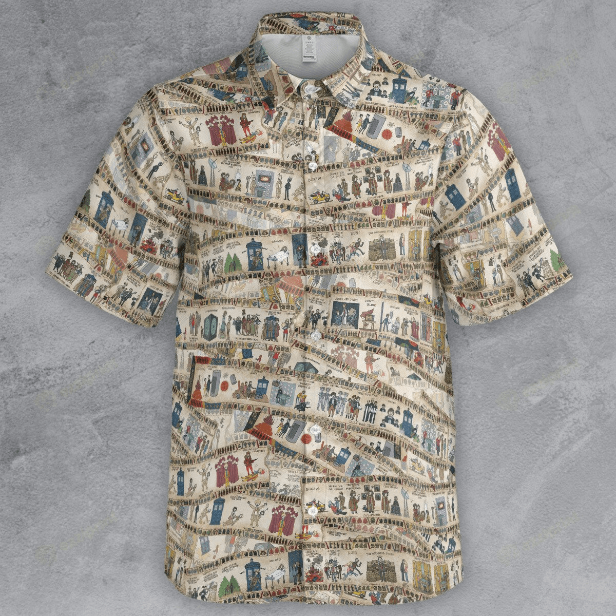 Designer × The Unbranded Brand Doctor Who History Bayeux Tapestry Button Down Shirt Size US L / EU 52-54 / 3 - 3 Thumbnail