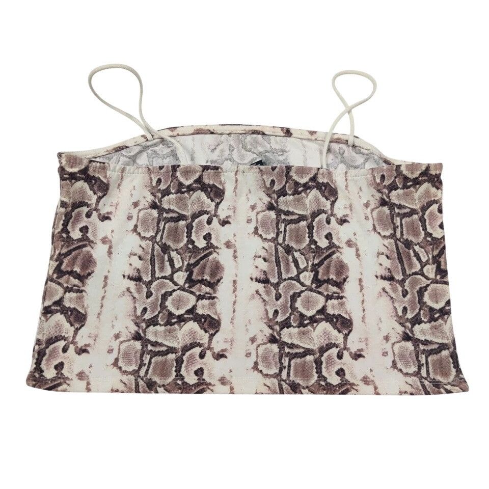 Vintage Streetwear Society Snake Skin Crop Top XL Brown Spaghetti Vi Size XL / US 12-14 / IT 48-50 - 7 Thumbnail