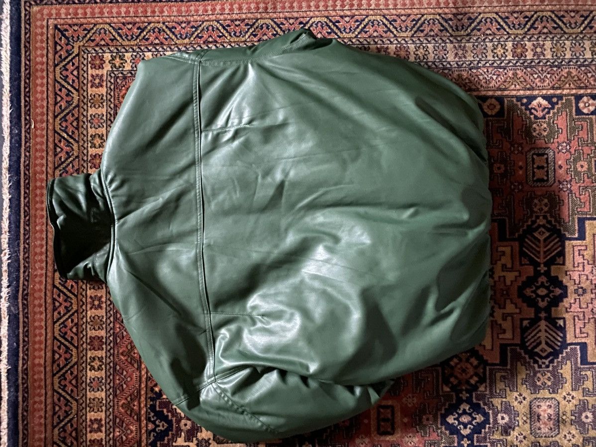 Zara Green Leather Bomber Jacket -Medium Size Size US M / EU 48-50 / 2 - 3 Thumbnail