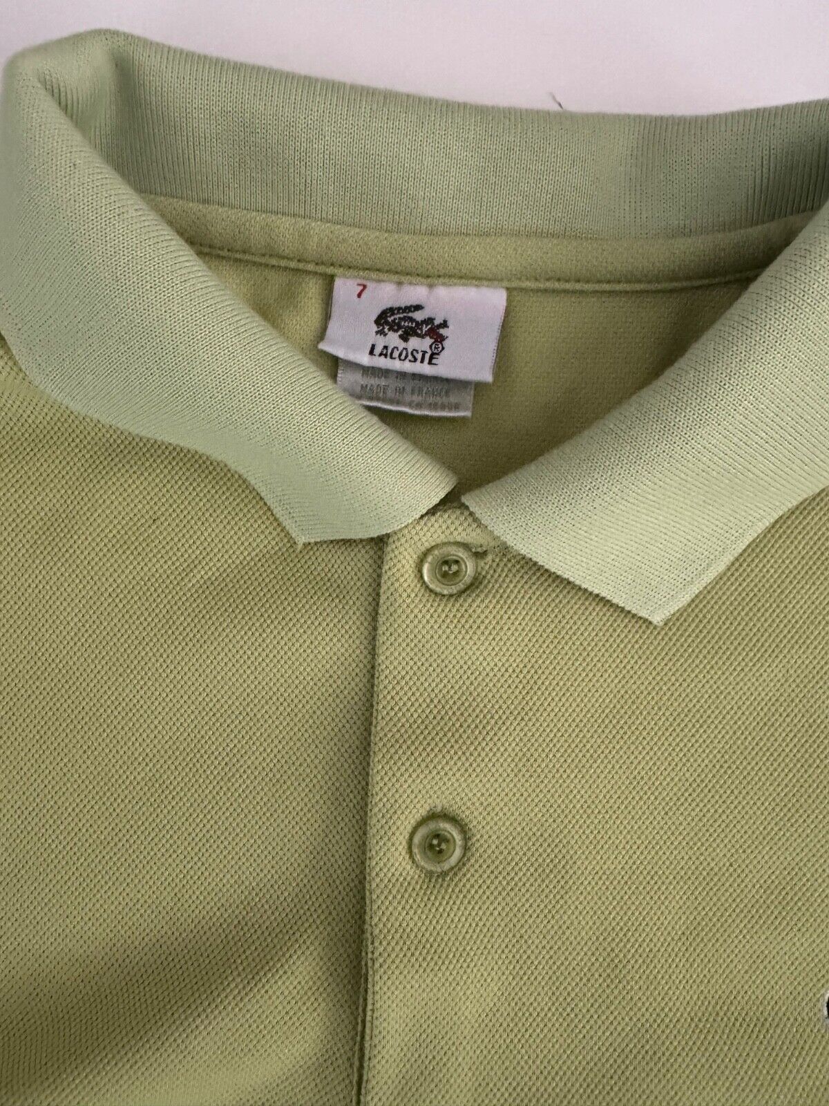 Lacoste Lacoste Men's Size 7 Green Chartreuse Polo Shirt Logo Short Size US L / EU 52-54 / 3 - 3 Thumbnail