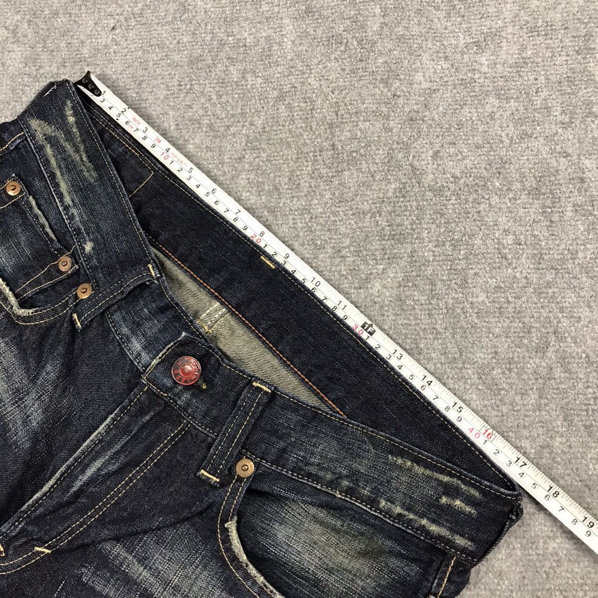 14th Addiction × If Six Was Nine × Le Grande Bleu (L.G.B.) FLARED JAPAN STYLE DISTRESSED BOOT CUT EDWIN DENIM PANTS Size US 34 / EU 50 - 17 Thumbnail