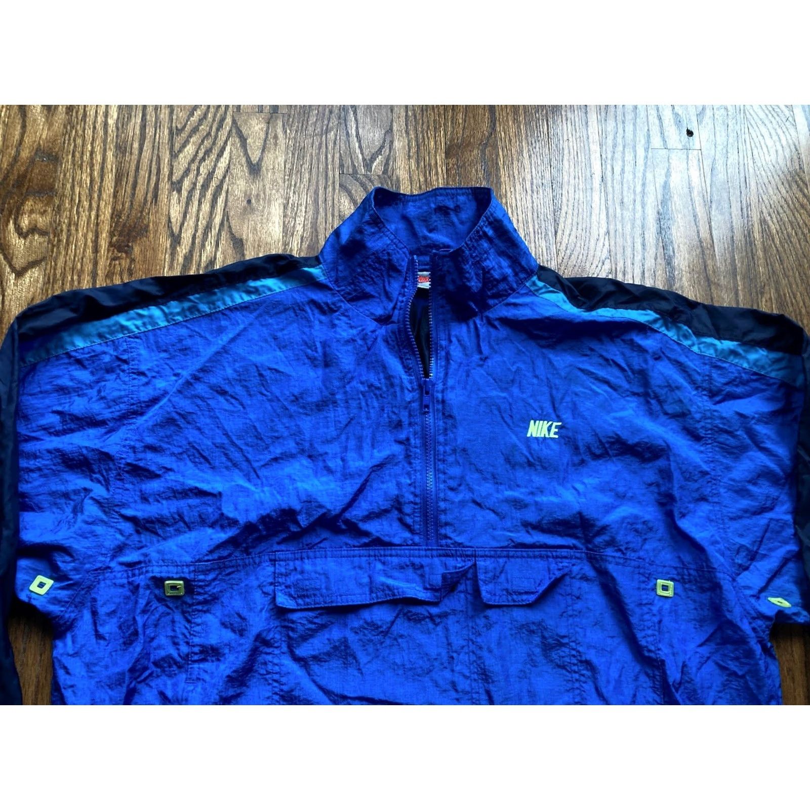 Nike VINTAGE Nike Jacket Mens Large Blue Anorak Windbreaker Retro 90s Size US L / EU 52-54 / 3 - 4 Thumbnail