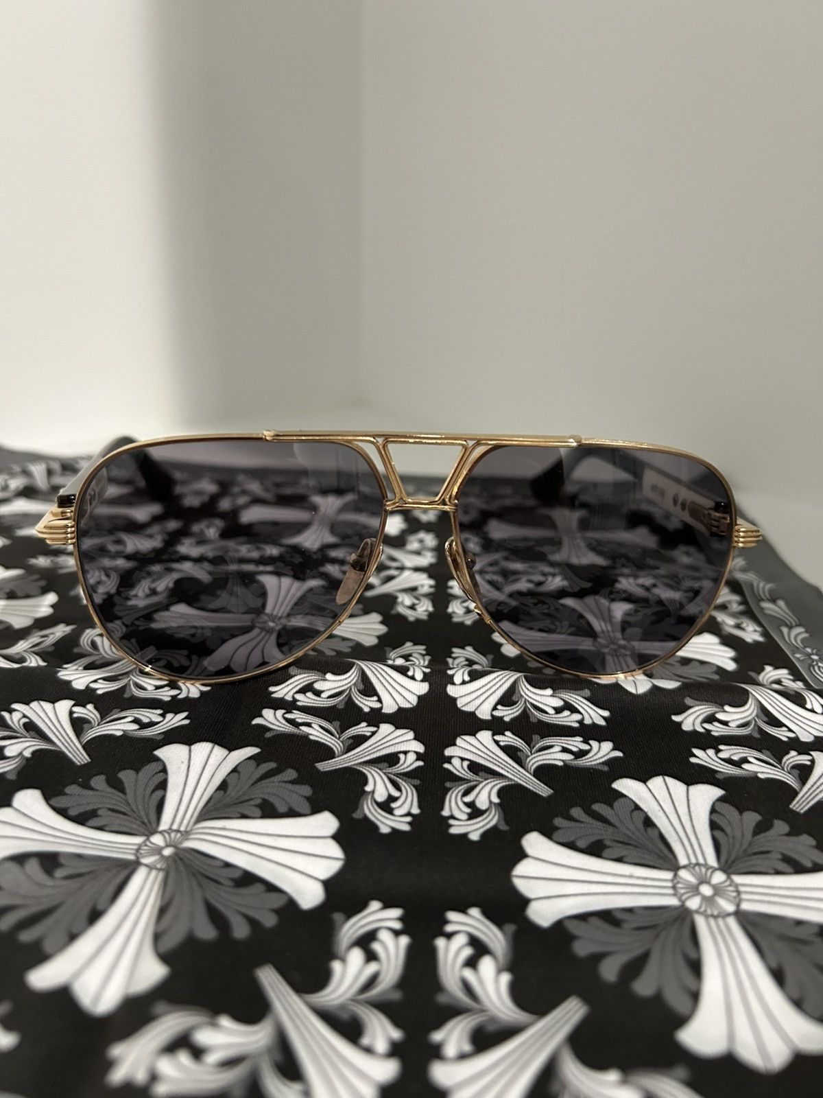 Chrome Hearts RARE CHROME HEARTS “Wet Tee” aviator yacht master sunglasses Size ONE SIZE - 4 Thumbnail
