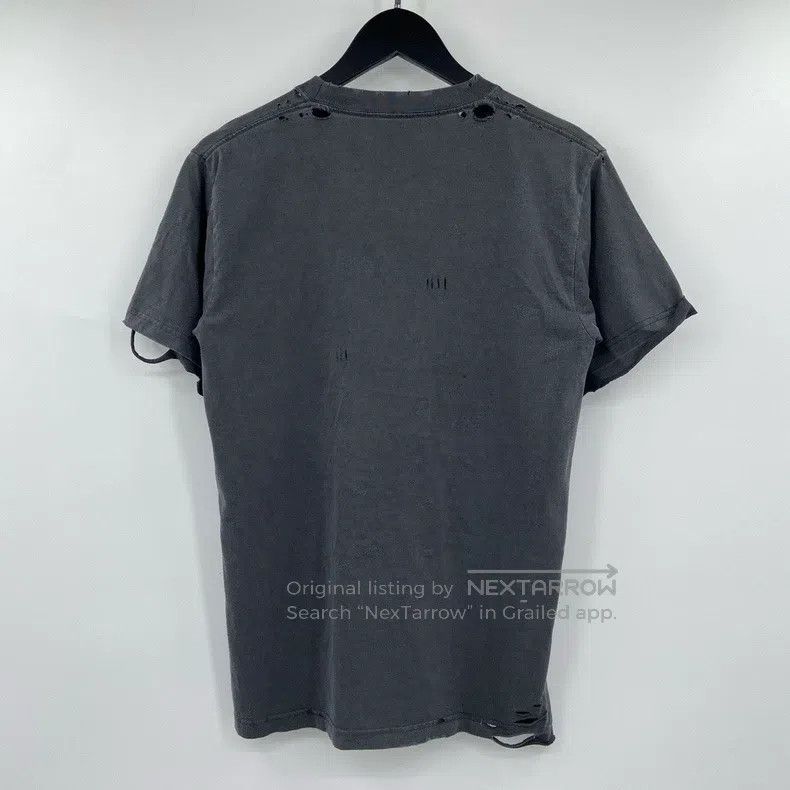 Balenciaga Balenciaga Washed Grey Destroyed Logo Short Sleeve Size US S / EU 44-46 / 1 - 2 Thumbnail