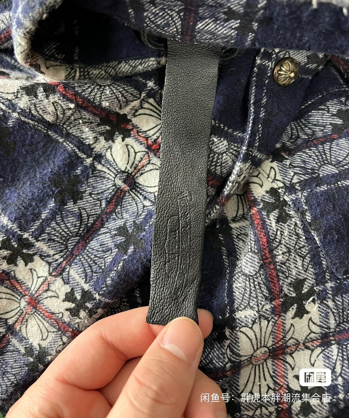 Chrome Hearts The first generation blue cross-striped plain-print shirt Size US XL / EU 56 / 4 - 6 Thumbnail