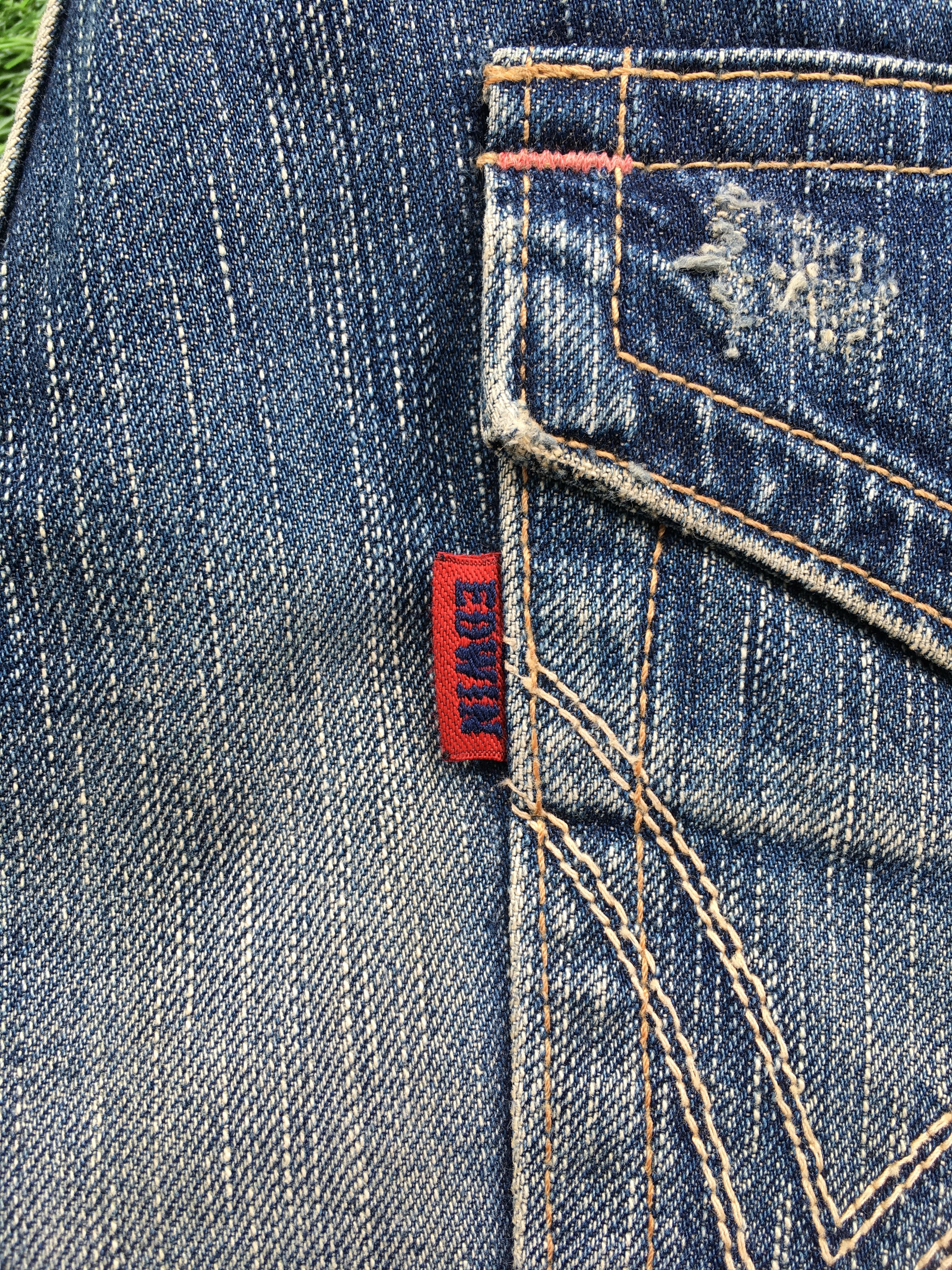 Edwin × Japanese Brand Flare 90s Style Edwin 503 Flare BlueTrip Distress Jean D-995 Size US 32 / EU 48 - 10 Thumbnail