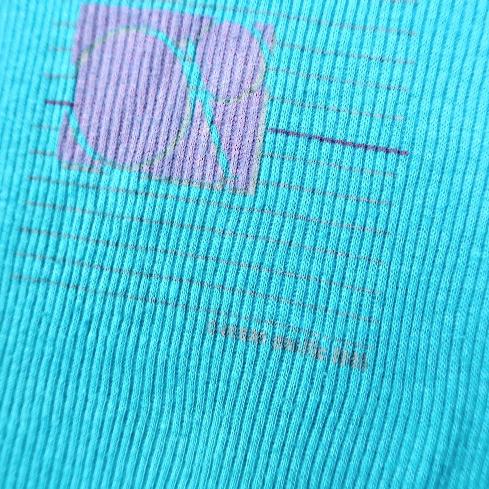 Ocean Pacific VINTAGE Ocean Pacific OP Ribbed Tank Top Blue Graphic M Medium USA Made Size M / US 6-8 / IT 42-44 - 7 Thumbnail