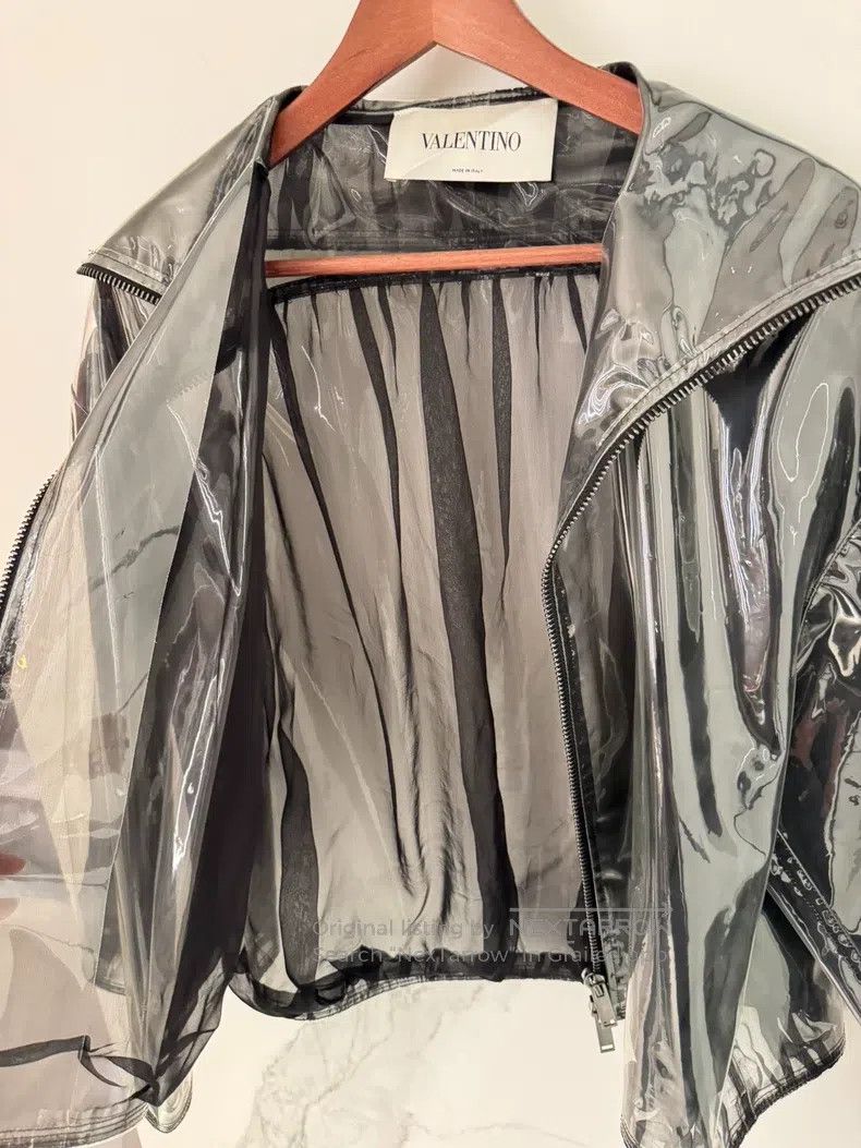 Valentino Valentino Translucent mulberry silk pvc jacket jacket Size XS / US 0-2 / IT 36-38 - 5 Thumbnail
