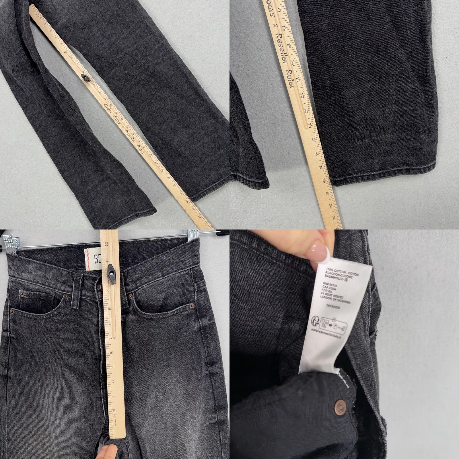 Bdg BDG Jeans Womens 25 Black Cowboy Jean High Rise Straight 100% Cotton Jeans Mens? Girls? Size 42" / US 20 - 9 Thumbnail
