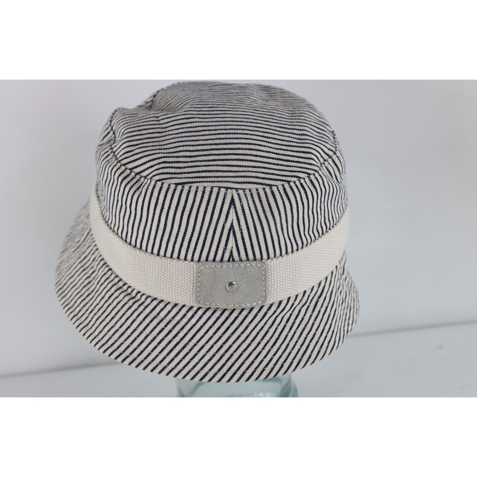 Gap Vintage Gap Suede Trim Hickory Striped Canvas Bucket Hat Size ONE SIZE - 3 Thumbnail