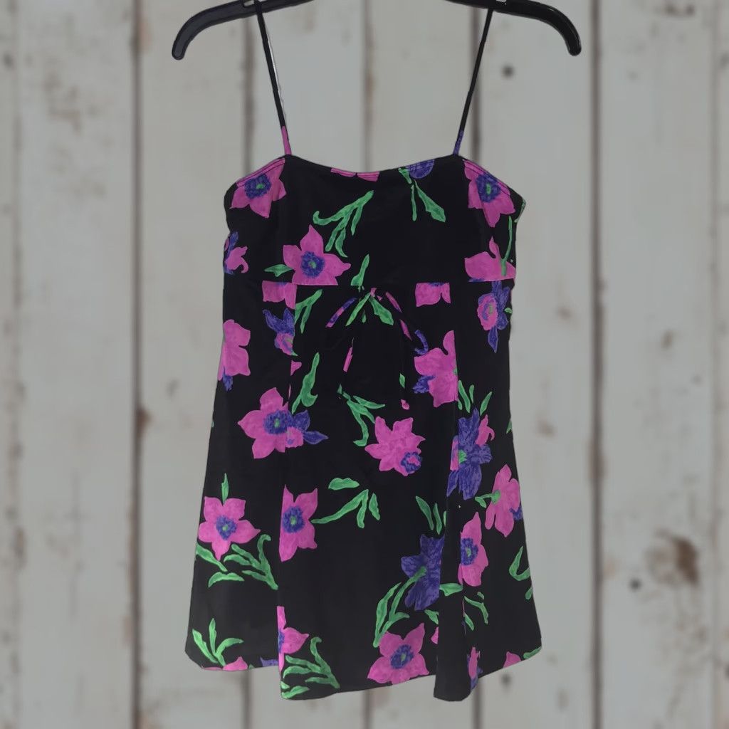 Swims Suit Yourself Floral Swimdress Womens Size 10 Multicolor Tank Spaghetti Strap Size L / US 10 / IT 46 - 1 Thumbnail