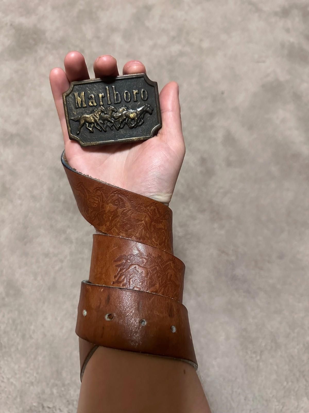 Marlboro Marlboro leather vintage belt Brown Size ONE SIZE - 1 Thumbnail