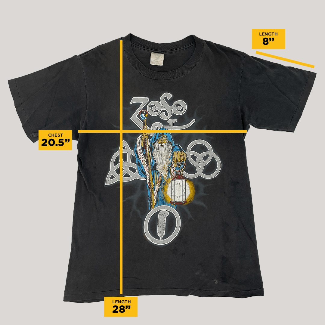 Led Zeppelin × Vintage Vintage 90s Led Zeppelin Zoso Wizard Winterland Size US M / EU 48-50 / 2 - 10 Thumbnail