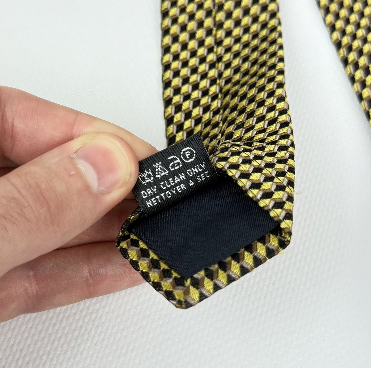 Canali Canali Italy 100% silk Tie Necktie for Men Yellow Top Luxury Size ONE SIZE - 9 Thumbnail