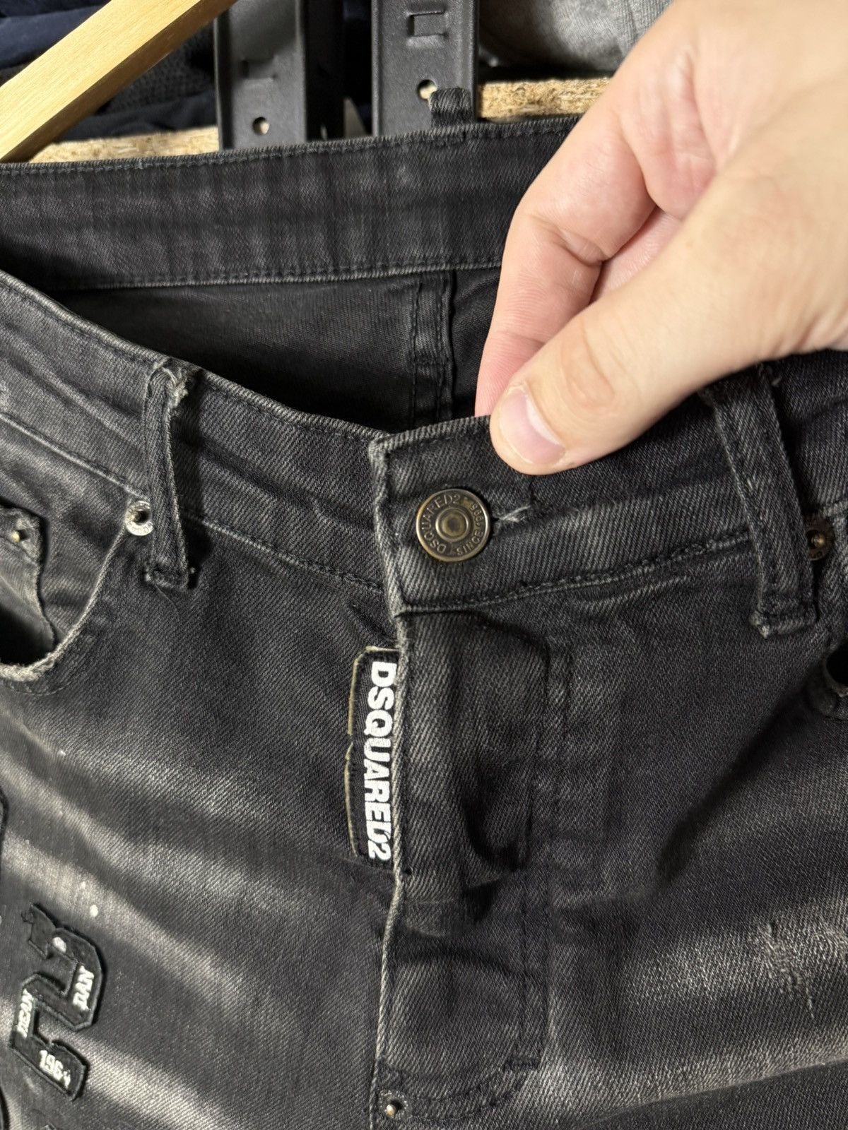 Dsquared2 Dsquared2 Distressed Black Jeans Size 48 Patch Logo Slim Fit Size US 32 / EU 48 - 7 Thumbnail