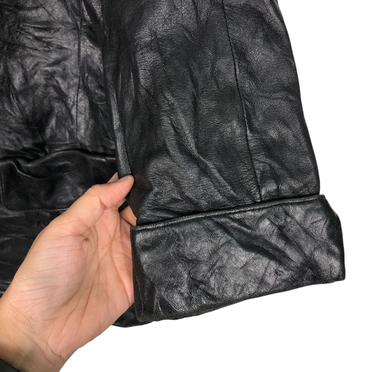 Japanese Brand Artisanal Crinkled Leather Trench Map Lining Issey Miyake Size US M / EU 48-50 / 2 - 16 Thumbnail