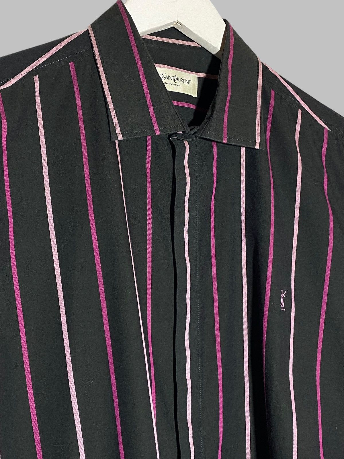Yves Saint Laurent VIntage Yves Saint Laurent YSL Logo Striped Shirt 90s Size US L / EU 52-54 / 3 - 3 Thumbnail