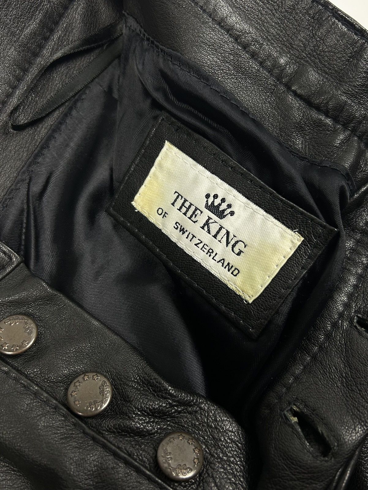 Genuine Leather Vintage The King Black Genuine Leather Pants Avant Garde Y2K Size US 33 - 15 Thumbnail