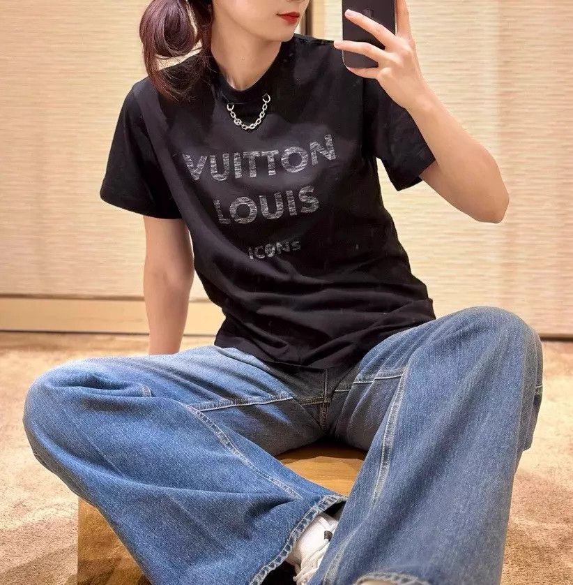Louis Vuitton LV blk Mirror Flip Slogan Tee Size S 95 New Size S / US 4 / IT 40 - 4 Thumbnail