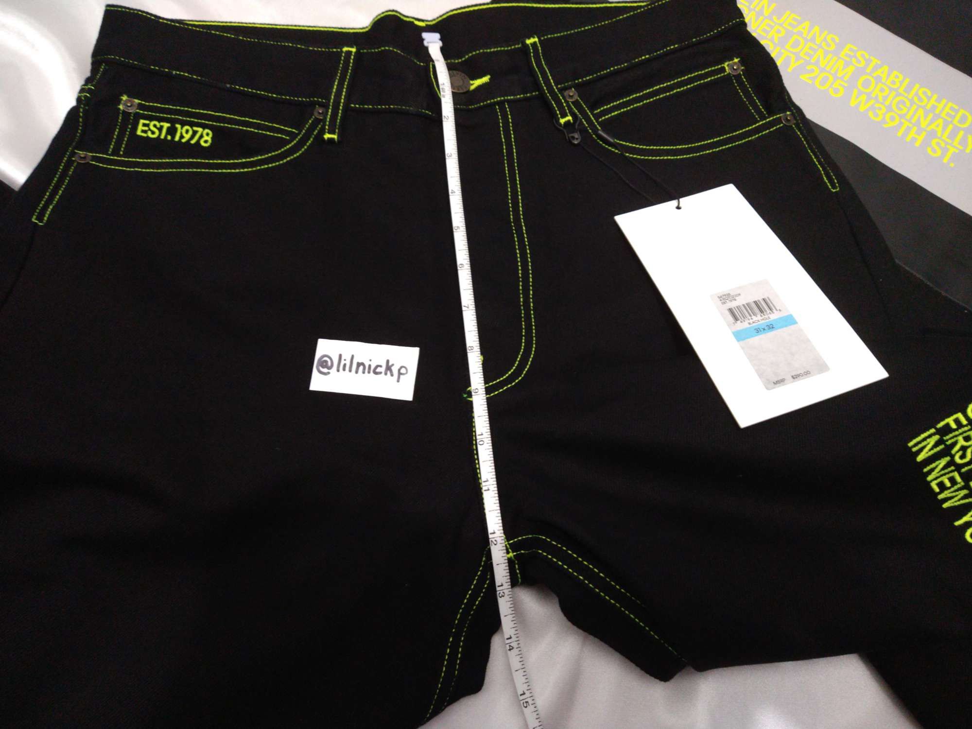 Calvin Klein 205W39NYC EST. 1978 Baggy Black Hole Jeans Size US 31 - 8 Thumbnail