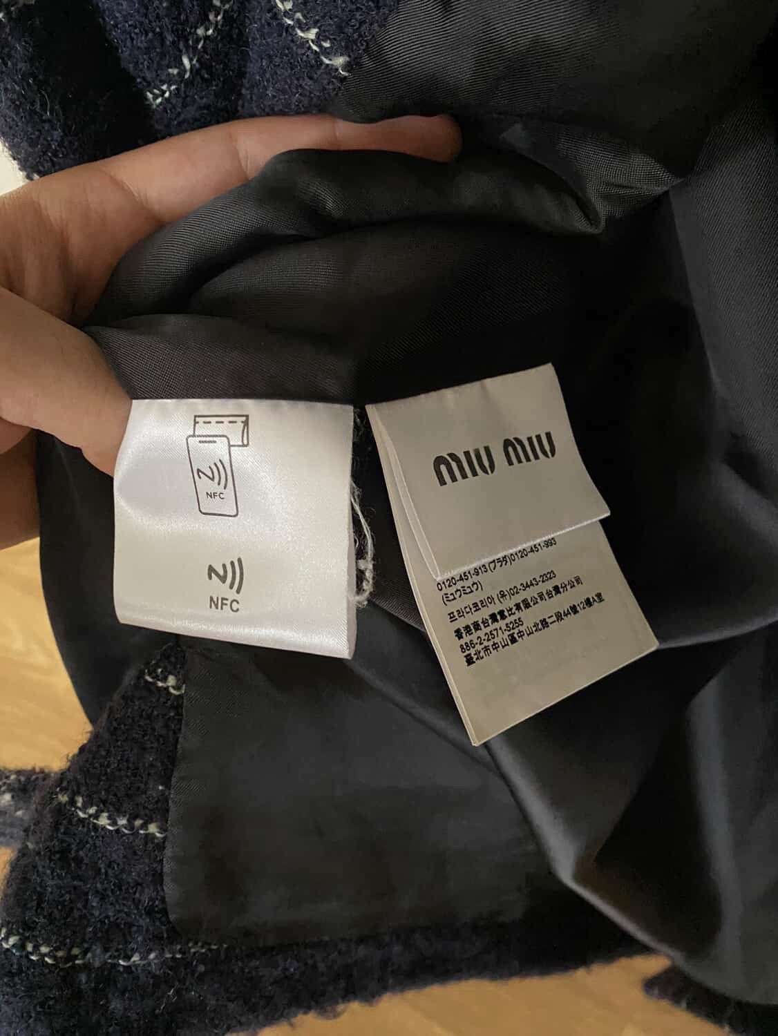 Miu Miu Miu Miu Striped Wool-Blend Bouclé Jacket in Blue Size XS / US 0-2 / IT 36-38 - 6 Thumbnail