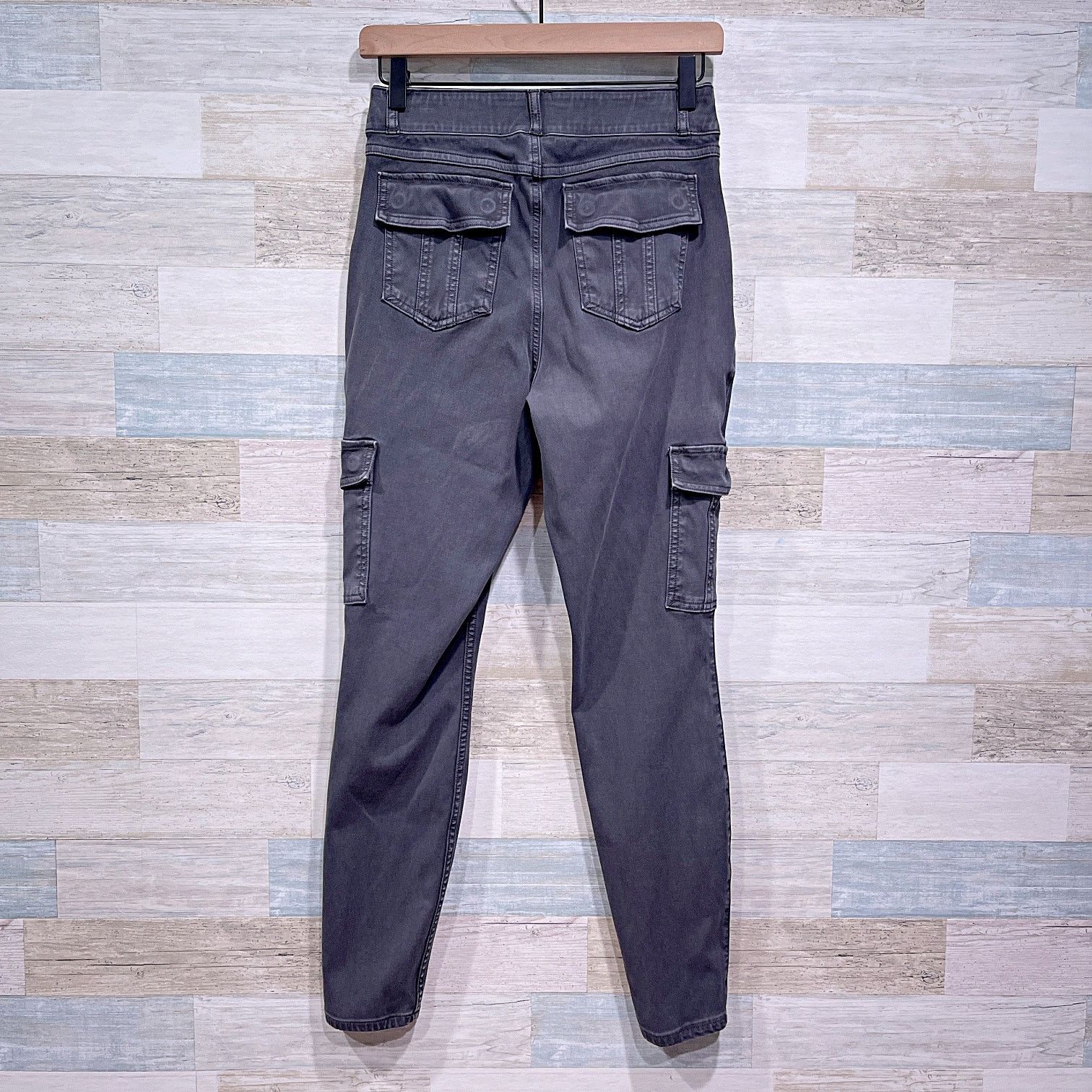 Spanx SPANX Stretch Twill Ankle Cargo Pant Black Mid Rise Pull On Size 30" / US 8 / IT 44 - 3 Thumbnail