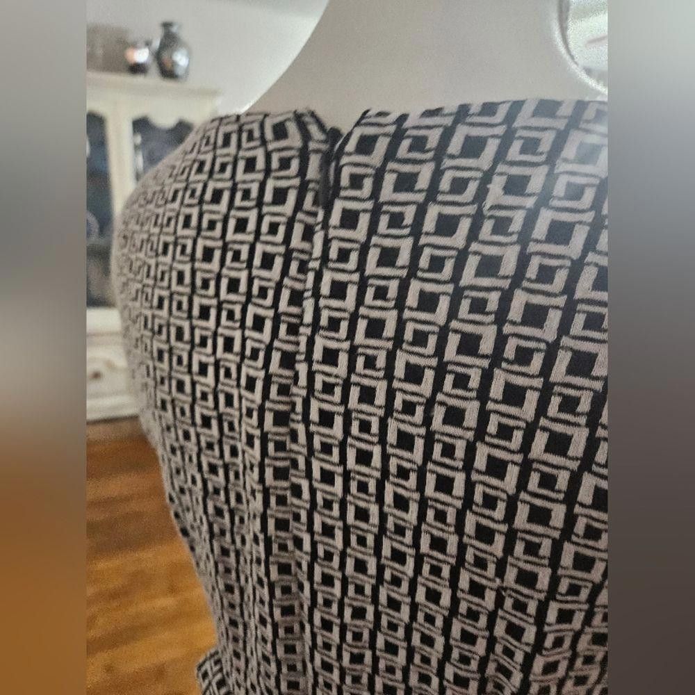 Designer Stylish Black and White Print Midi Dress Size M / US 6-8 / IT 42-44 - 3 Thumbnail