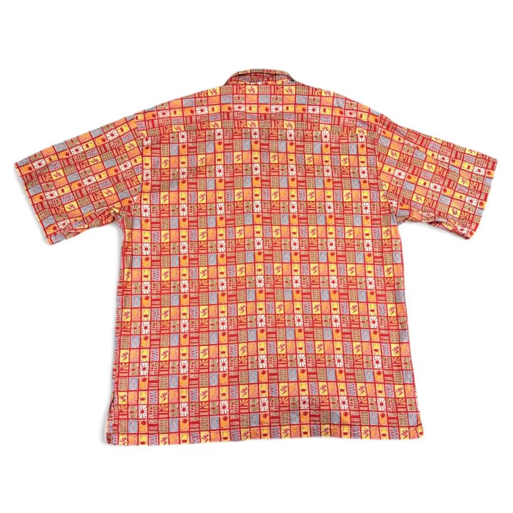 Tori Richard VINTAGE Tori Richard Hawaiian Shirt Adult EXTRA LARGE Red Aloha Geometric Fish Shirt Mens XL Red Hawaiian 90s Geometric Pattern USA White Collar Size US XL / EU 56 / 4 - 3 Thumbnail