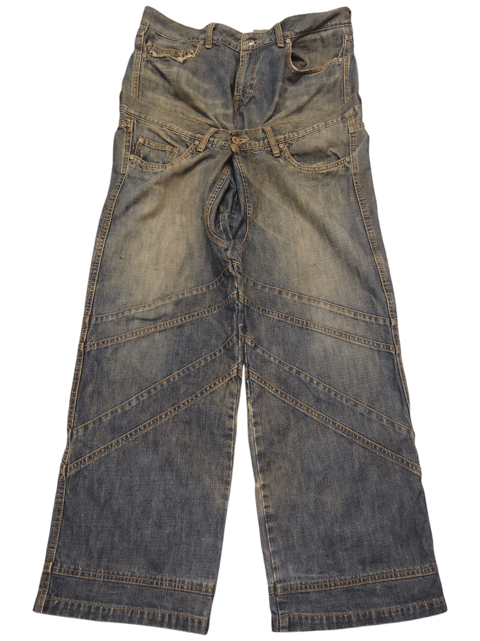 Who Decides War Rare Double Waist Japanese Incredible Distressed Baggy Style Size US 34 / EU 50 - 3 Thumbnail
