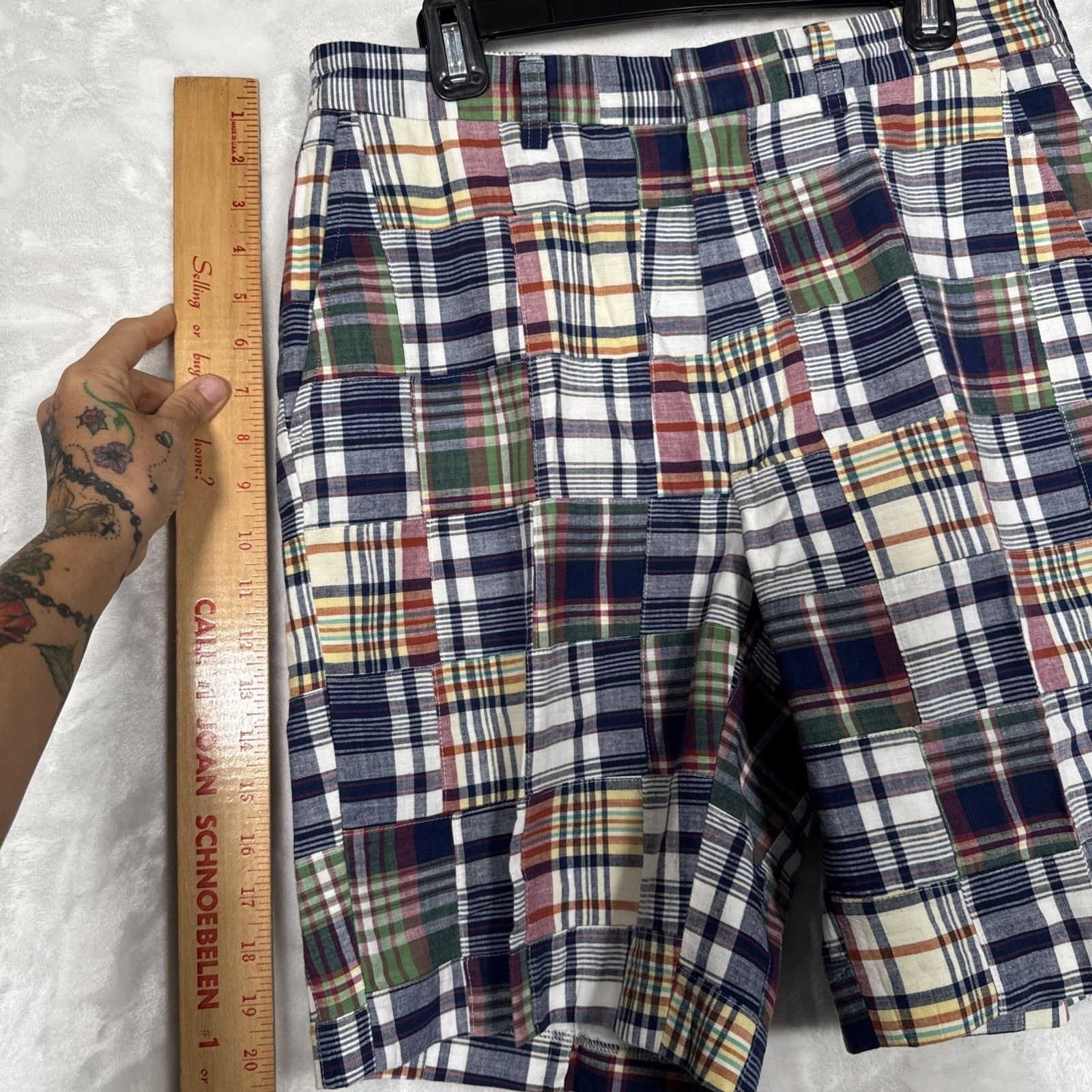Pendleton Pendleton Shorts Men 34x9 Blue Madras Patchwork Golf Plaid Size US 34 / EU 50 - 7 Thumbnail