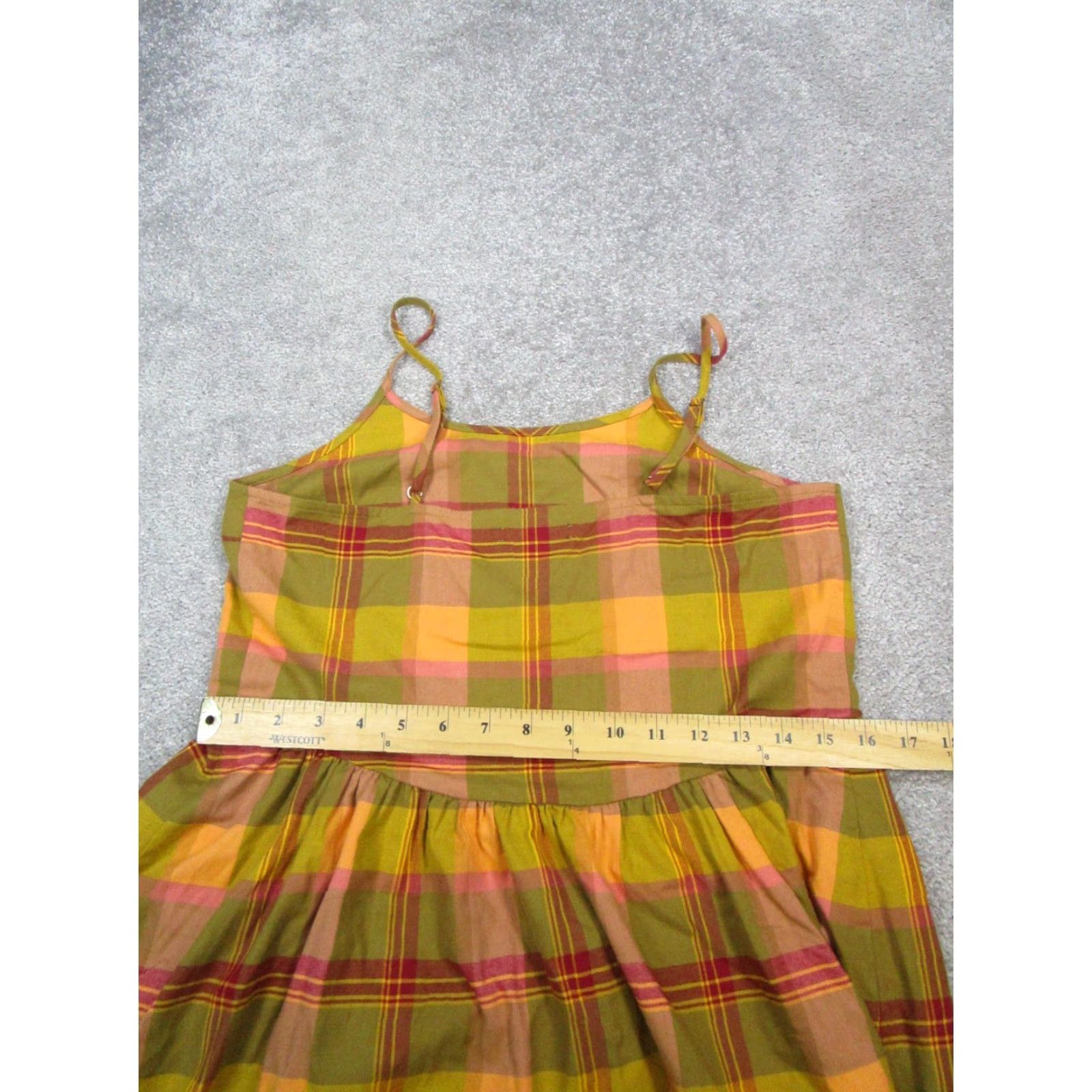 Madewell Madewell Dress Womens XS Green Red Blouson Cotton Plaid Cowl Neck Sleeveless Short Vintage: No Size XS / US 0-2 / IT 36-38 - 7 Thumbnail