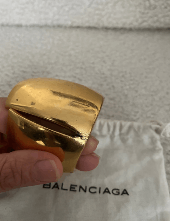Balenciaga Balenciaga Bracelet Cuff Metal Chunky Logo 2000s EX0182 Size ONE SIZE - 3 Thumbnail