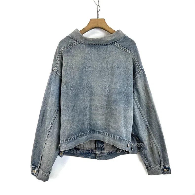 Balenciaga Balenciaga Distressed Washed Off-Shoulder Jacket Size US S / EU 44-46 / 1 - 3 Thumbnail