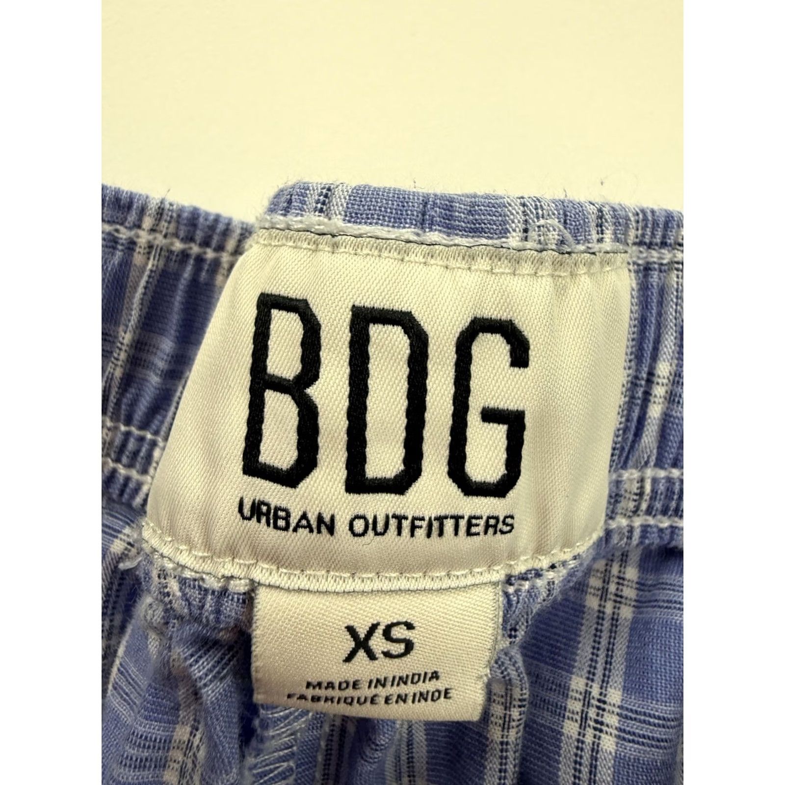 Bdg BDG Pajama Pants Mens XS Blue Gingham Cotton Lightweight Lounge Sleepwear Size US 27 - 3 Thumbnail
