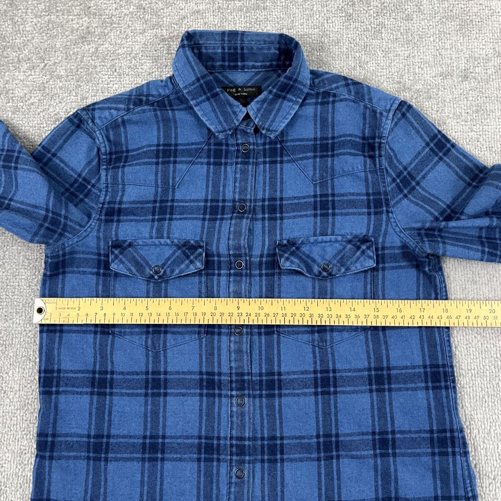 Rag & Bone RAG & BONE Shirt Womens Small Blue Plaid Flannel Snap Up Front Long Sleeve Top Size S / US 4 / IT 40 - 4 Thumbnail