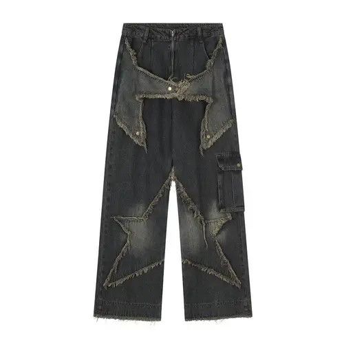 VIBE STAR Embroidered Denim Jeans Size US 32 / EU 48 - 6 Thumbnail