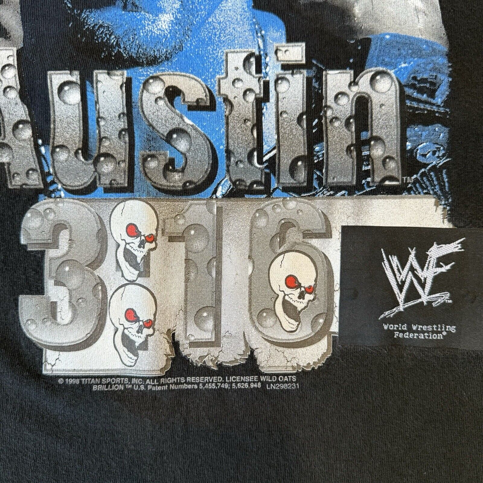 Vintage Vintage Stone Cold Steve Austin Shirt Large Black 90s WWF Size US L / EU 52-54 / 3 - 5 Thumbnail