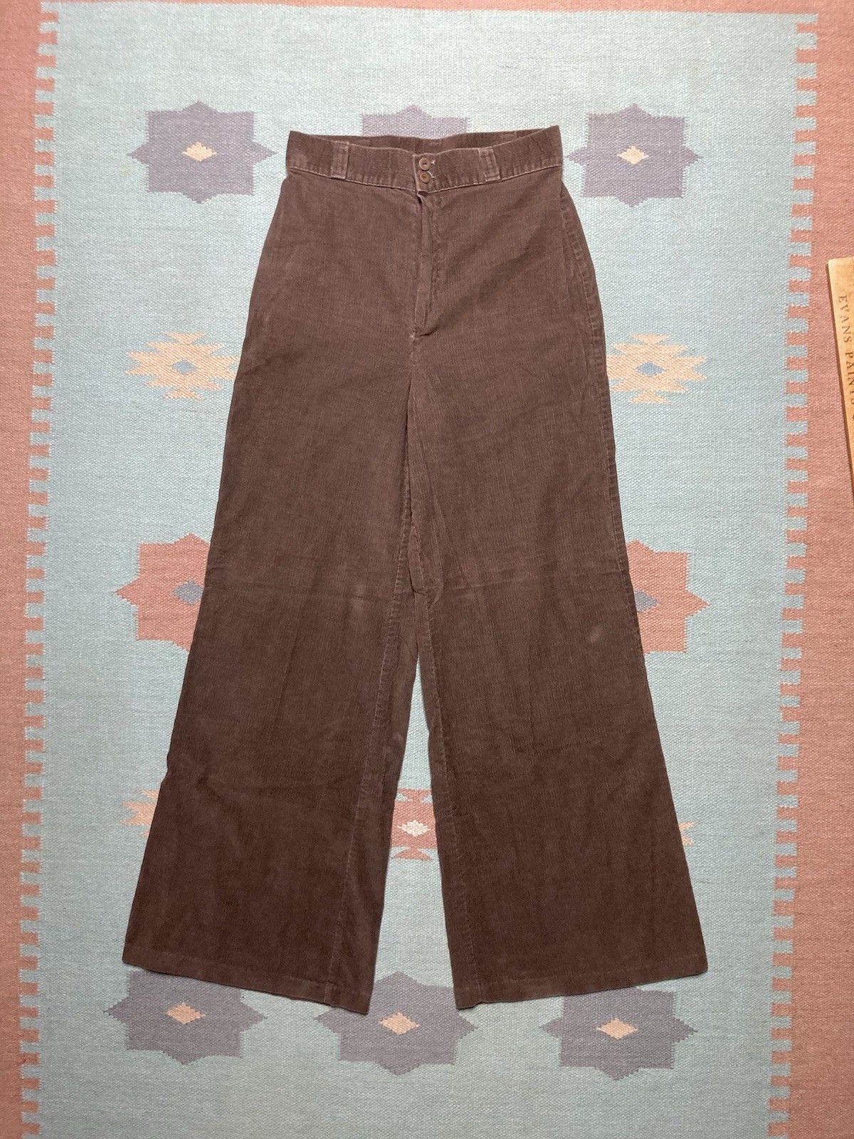 Vintage 70s corduroy bell bottom pants elephant flare hippie 27x31 Size 27" / US 4 / IT 40 - 1 Thumbnail